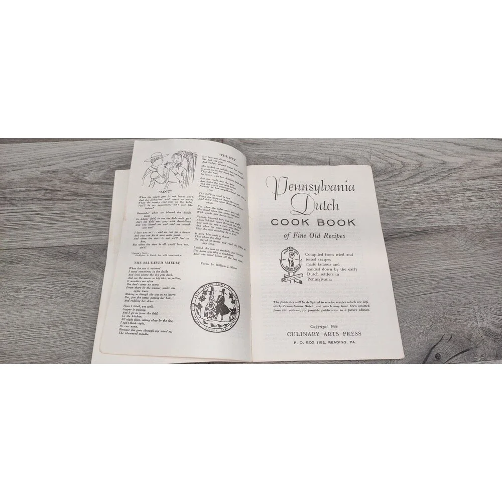 Vintage 1966 Pennsylvania Dutch Cookbook Culinary Arts Press Recipes Booklet